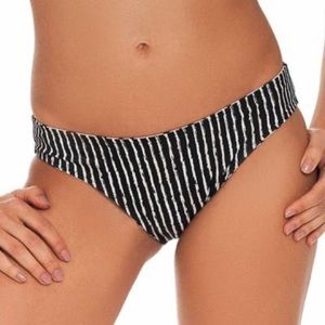 Shorely Reversible Stripe Leaf Hipster Swimsuit Bottom XL Black NWT